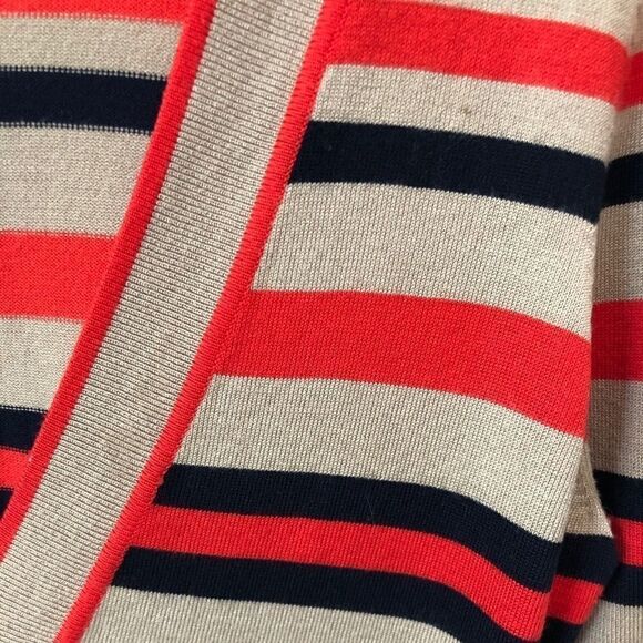 Cache V Neck Stripe Button Up Cardigan Sweater - Picture 11 of 12
